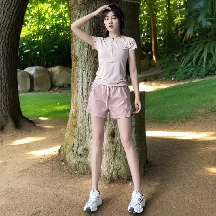 休闲短袖网球跑步套装高级时尚新款运动套装速干女健身小个子夏季