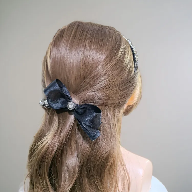 手工水钻蝴蝶结弹簧夹