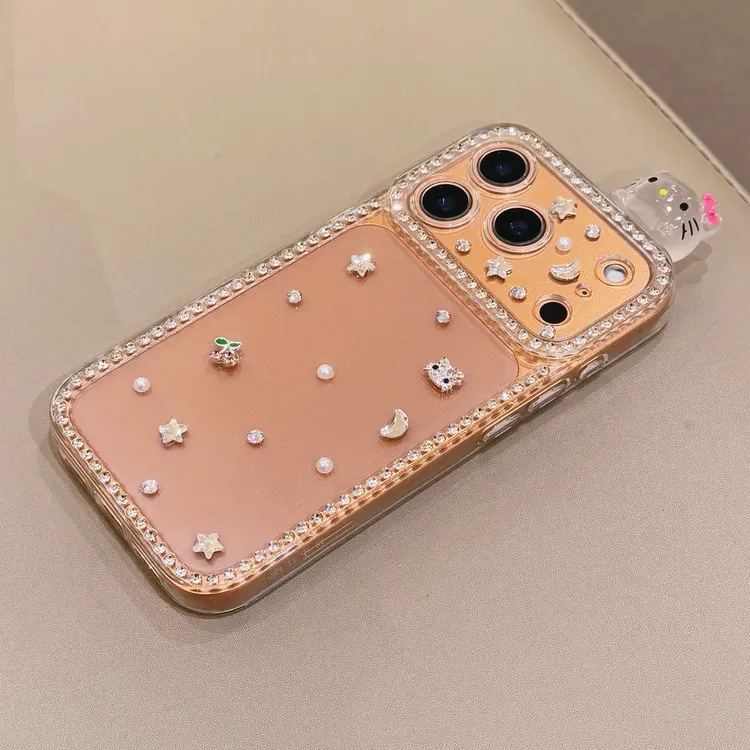 立体夜光KT镶嵌钻壳适用于苹果iPhone17promax手机壳16新款15可爱