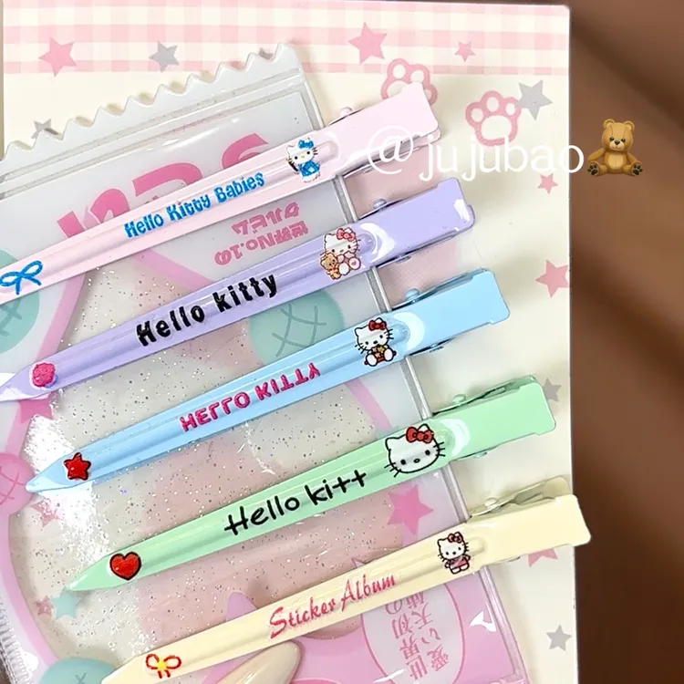 2025新款甜美可爱kt猫一字夹刘海夹边夹鸭嘴夹侧边无痕发夹发饰