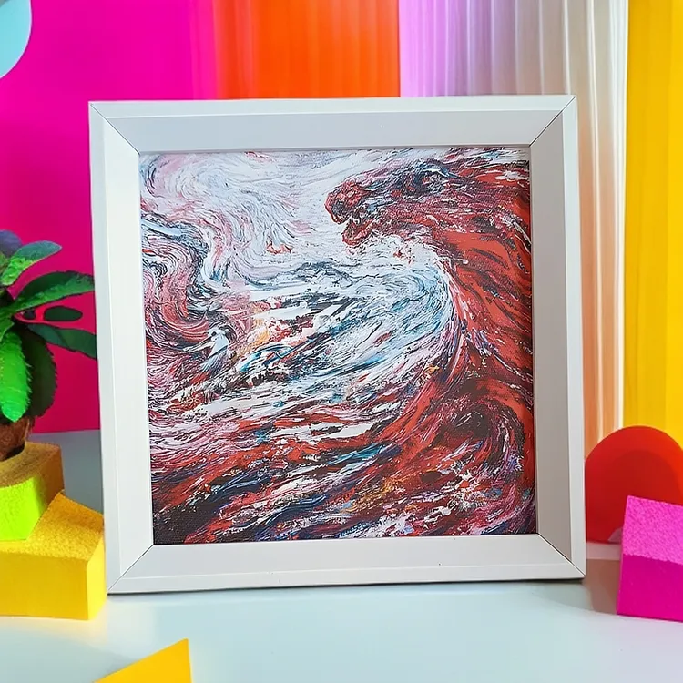 龙马精神复古风格油画装饰画客厅画