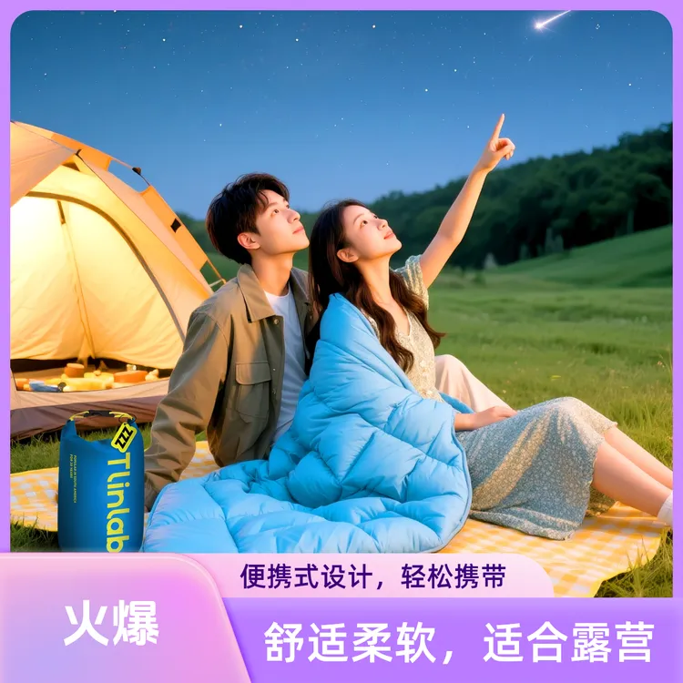便携式手提户外露营被防风防水防蚊虫可穿可盖多用办公室午休精致