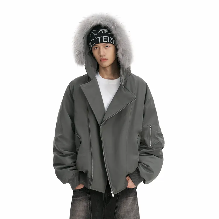 NICEBAD可拆卸毛领羽绒服派克服国标90绒