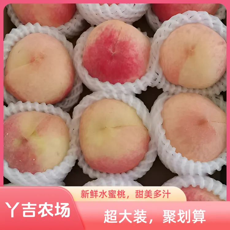 丫吉【绿色食品】新鲜采摘平谷水蜜桃果王款；鲜食、打果汁、水果酸奶