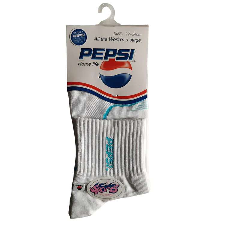 百事8210(10双装)女士运动袜刺绣印花潮流舒适透气中筒网友运动袜