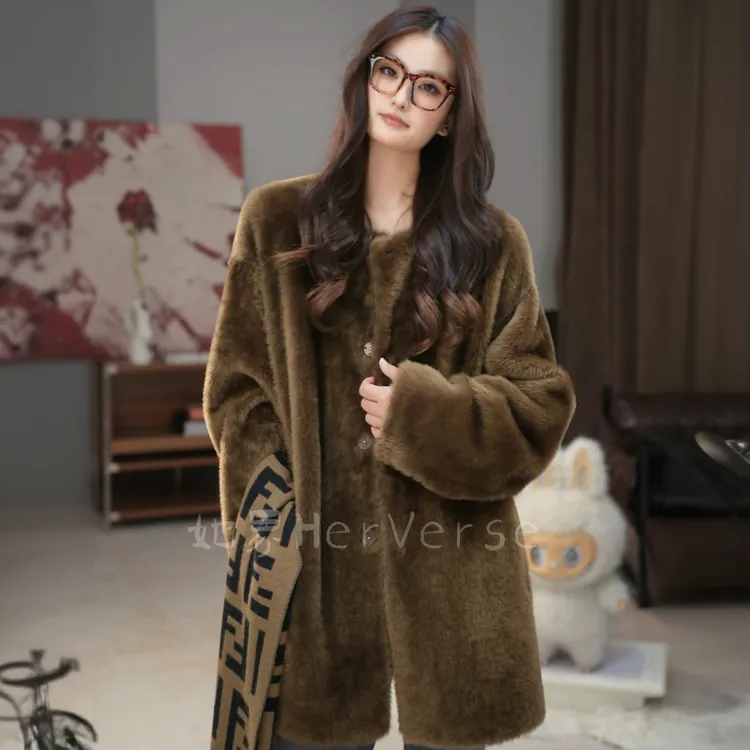 【 她界HerVerse】晨雾庄园 小拉贡 皮毛一体 真皮真毛 冬新款 2546