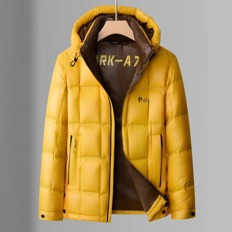 GUNEBOLURWA冬季商务休闲可脱连帽短款羽绒服男加厚防寒高端外套