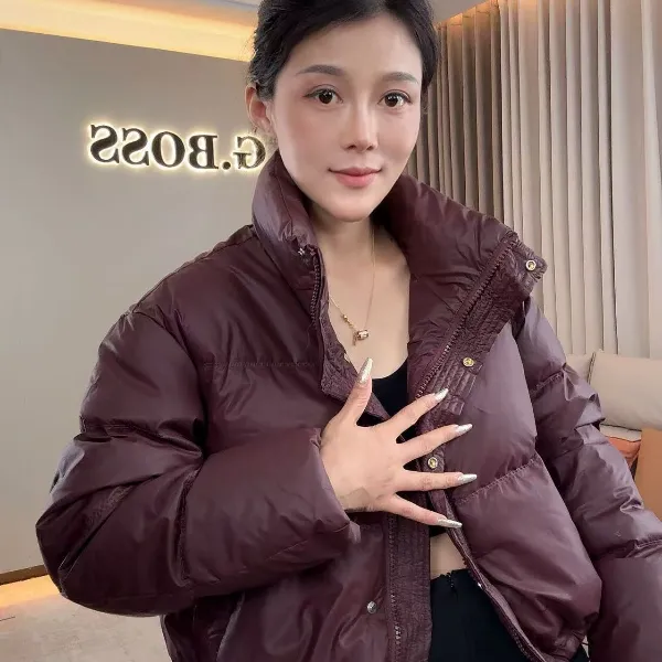 【耿老板447#Z】安可拉红免洗皮立领加厚短款白鸭绒羽绒安心绒服