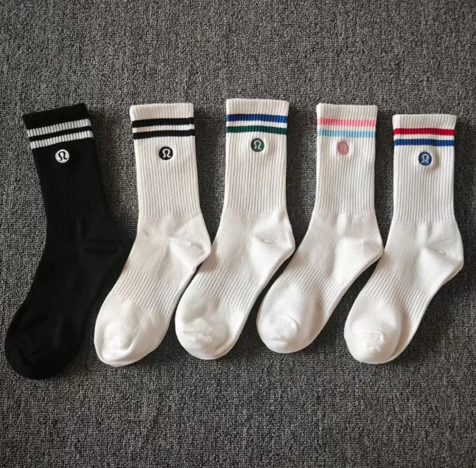 5双 男袜女袜专业压力运动袜刺绣高筒潮牌跑步袜瑜伽健身袜篮球袜