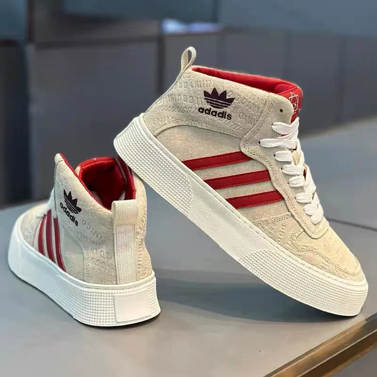 【香港DcSU&Shoes官方正品】三道杠板鞋纯色休闲鞋高帮运动休闲鞋