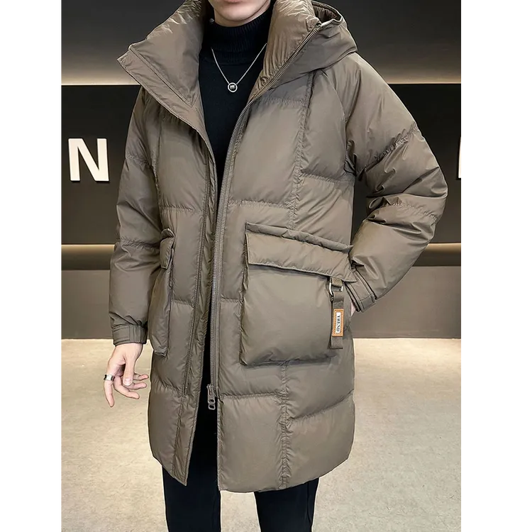 ECLONIAFON/埃卢涅芬连帽羽绒服男中长款冬季加厚保暖高品质潮流