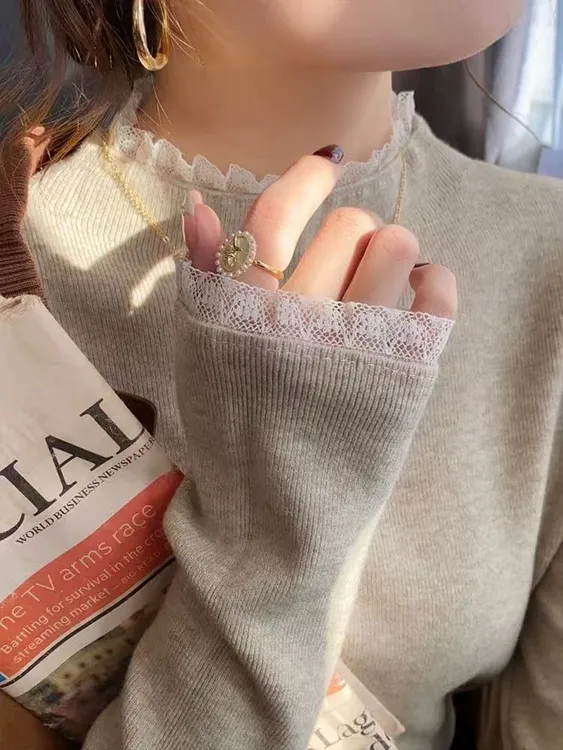 大码女装2025冬装新款宽松针织衫上衣胖妹妹显瘦打底衫毛衣0289