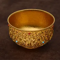 厚義金铺手工制作足金五福如意宝相金碗