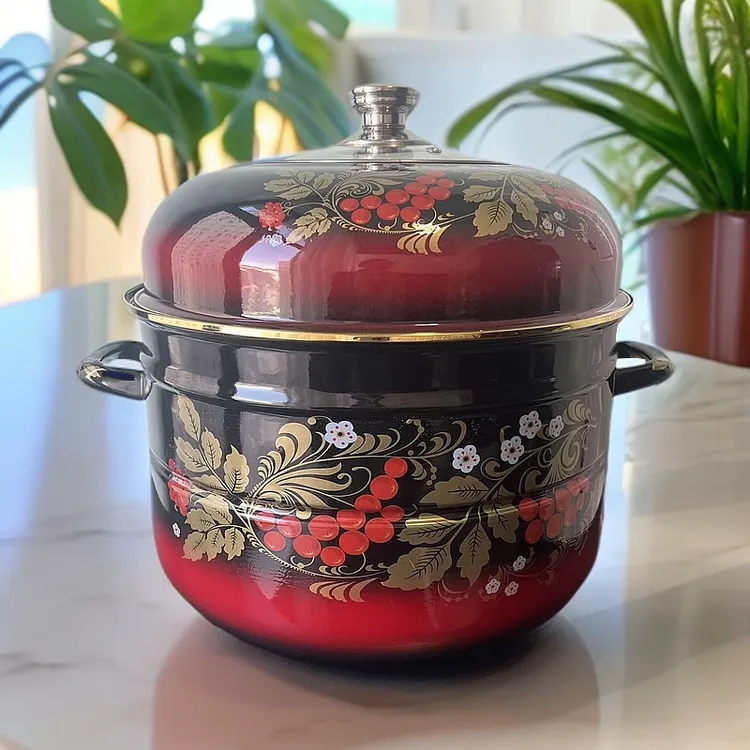 新疆包邮【36cm黑红大蒸锅】加厚的蒸锅多层蒸锅炖肉蒸锅蒸馒头锅