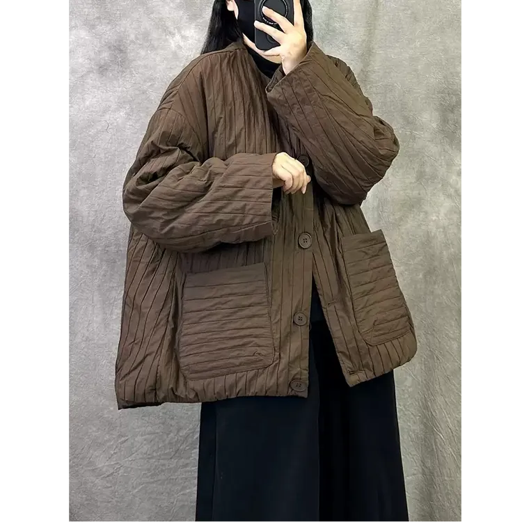 原创复古风短款棉衣棉服女2025年新款冬季时尚大码保暖小个子外套