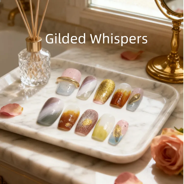 恒星翡翠 多巴胺显白穿戴甲跳色 |  指尖璀璨Gilded Whispers