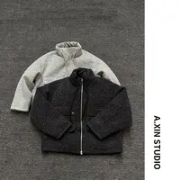 【MX轻奢鹅绒】冬季男绵羊毛羊驼毛混纺毛呢设计感白鹅绒羽绒外套