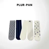 PLUR·PAN透气网眼印花中筒袜