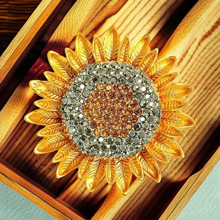 合金胸针 梵高【向日葵】ins高级感时尚百搭胸针小众太阳花别针设计