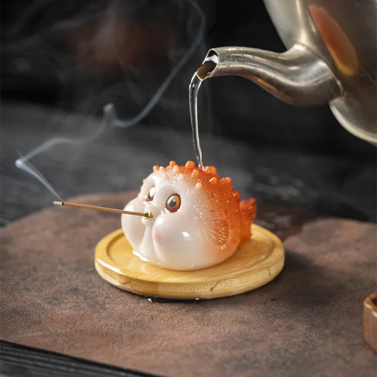 泡泡鱼变色香插茶宠可爱树脂香座家用家卧室持久适合喝茶熏香
