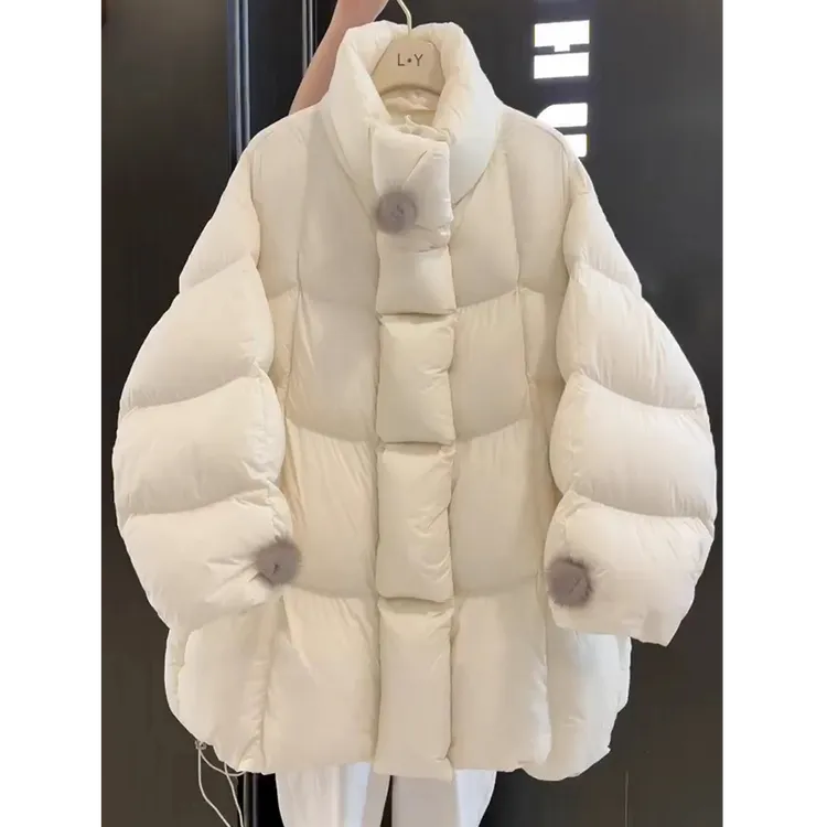 立领中长款棉服女2025新款冬季时尚显瘦洋气高级感超好看爆款外套