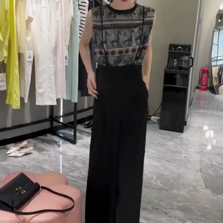 2025夏季新款时尚显瘦气质女士网红洋气两件套百搭款K8404