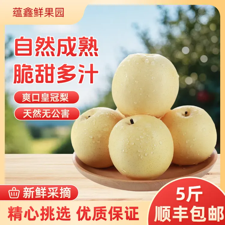 【顺丰包邮】9斤新鲜皇冠梨脆甜多汁新鲜水果产地直发雪梨整箱批发
