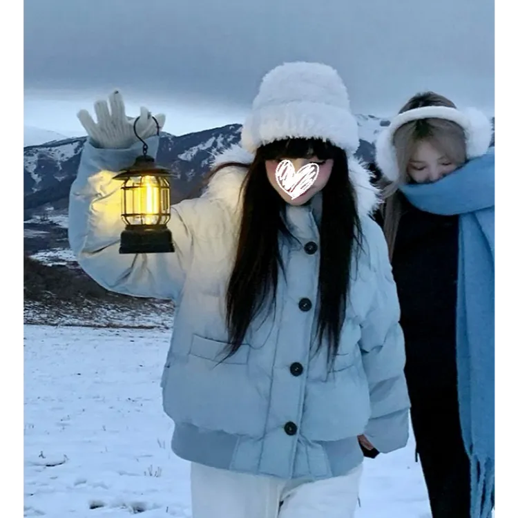 【现货】冬季大毛领面包棉服防风保暖连帽小个子加厚棉衣外套 C6013