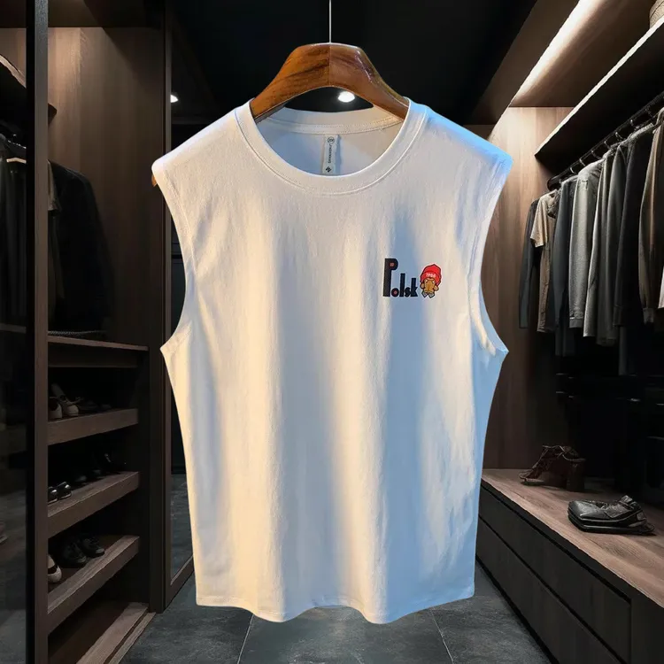 2025夏季新款潮牌印花时尚百搭背心无袖T恤休闲坎袖帅气潮流上衣