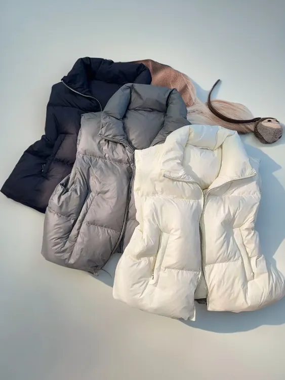 【晓溪服饰】50%白鸭绒冬季新款时尚百搭马甲宽松羽绒服6636