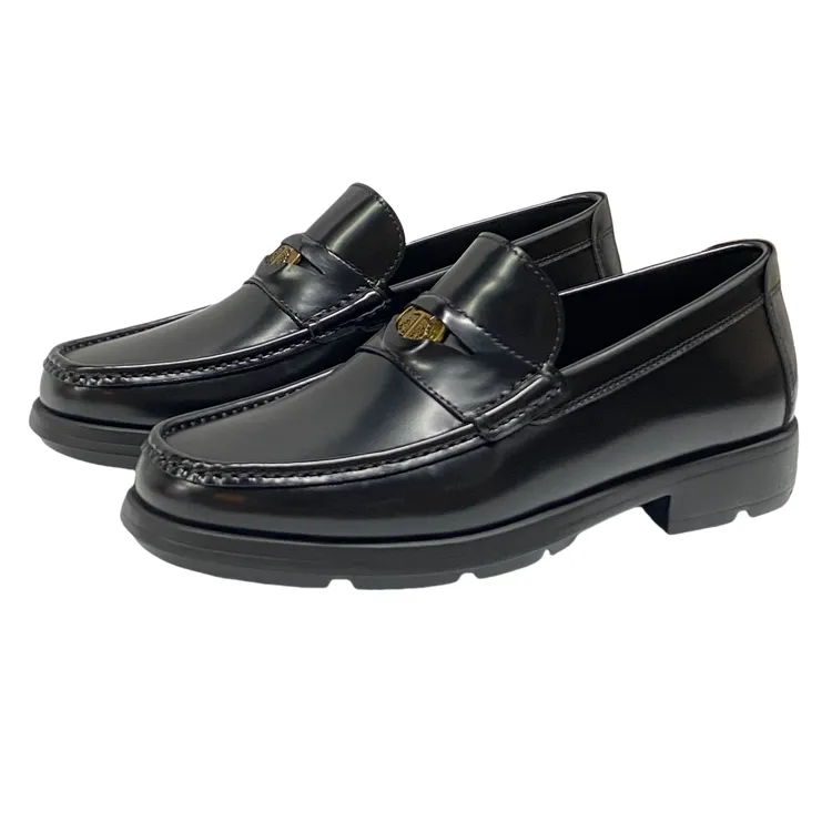 2025新款爆款男乐福鞋金币开边珠黑色