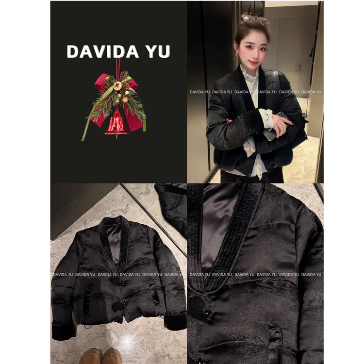 Davida Yu【乌金】黑金高端系鹅绒服上衣富贵保暖外套汉服2025057J