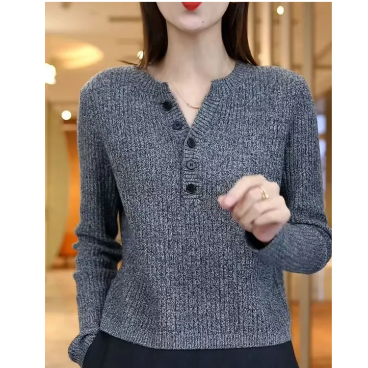 安可拉红秋冬季气质显瘦百搭休闲轻奢长袖外穿打底针织衫女宽松版