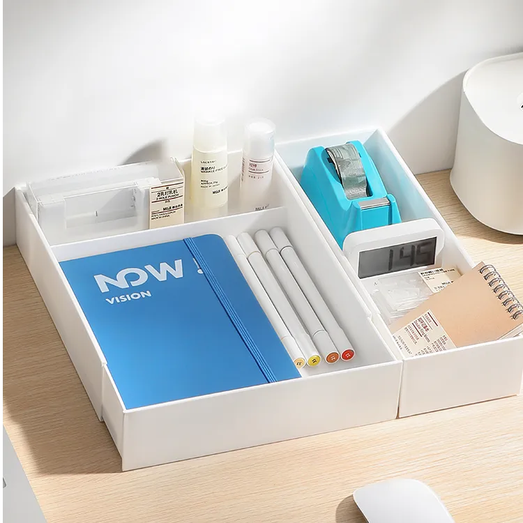《小助手》简约抽拉式整理收纳盒学生宿舍办公桌办公室抽屉收纳盒