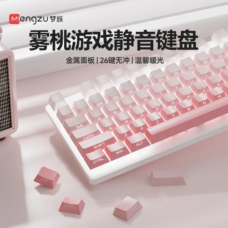 梦族金属高颜值女生办公键盘电竞游戏键鼠套装台式电脑通用笔记本