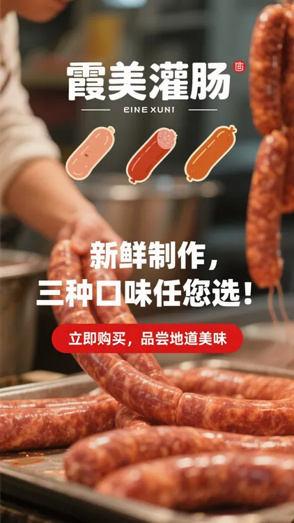 纯手工零添加的良心肠咬开全是肉粒Q弹爆汁，每一口都是踏实幸福感