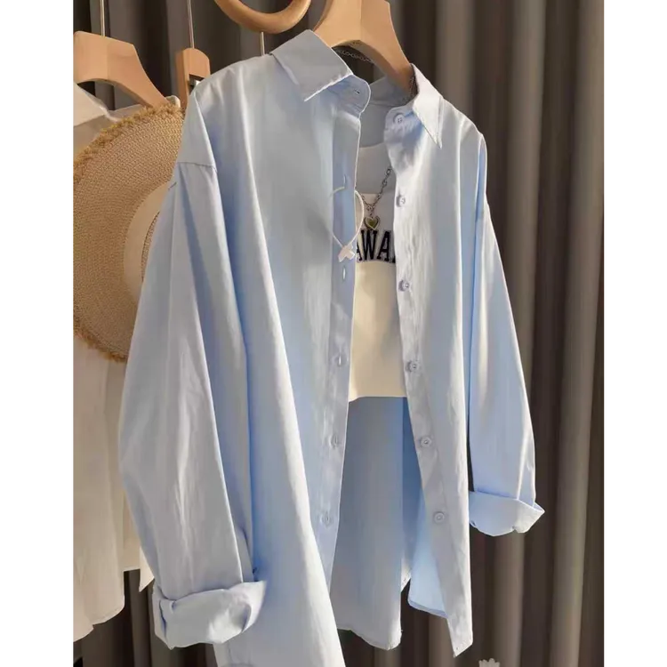 【现货】新款慵懒防晒衬衫女长袖百搭休闲外套早秋新款女装