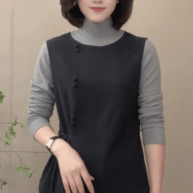 Z8767德绒时尚打底秋冬新款宽松显瘦女洋气百搭针织衫