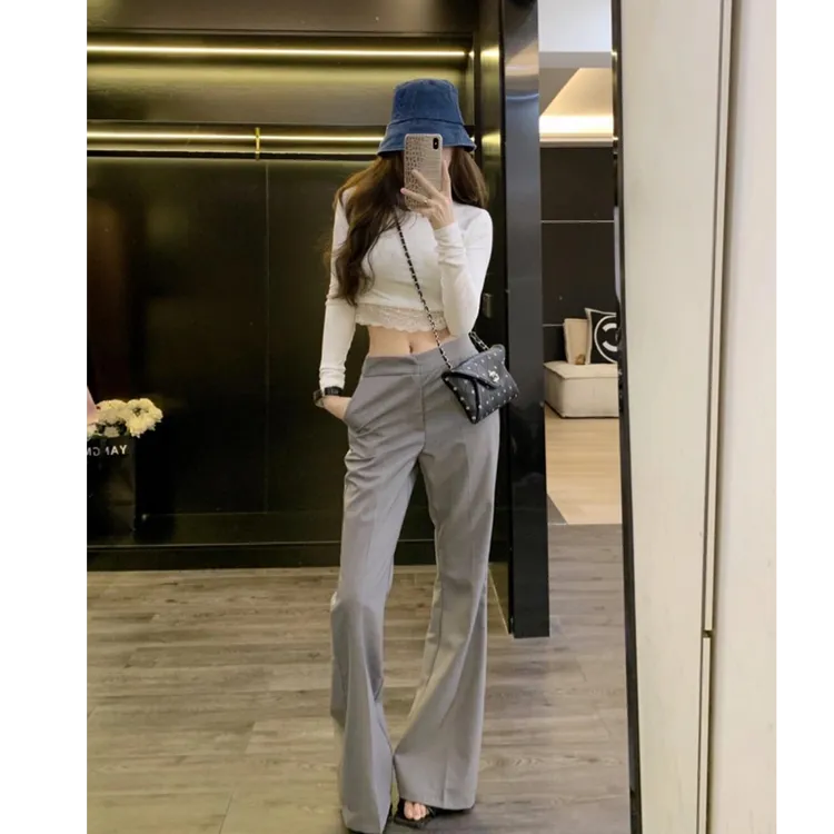 2025早春季时尚新款韩系小众设计感气质纯欲风上衣显瘦休闲裤子女