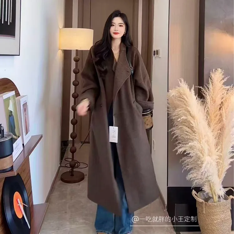 【人生大衣】插肩袖毛呢外套赫本风羊绒大衣赫本风秋冬中长款-25813