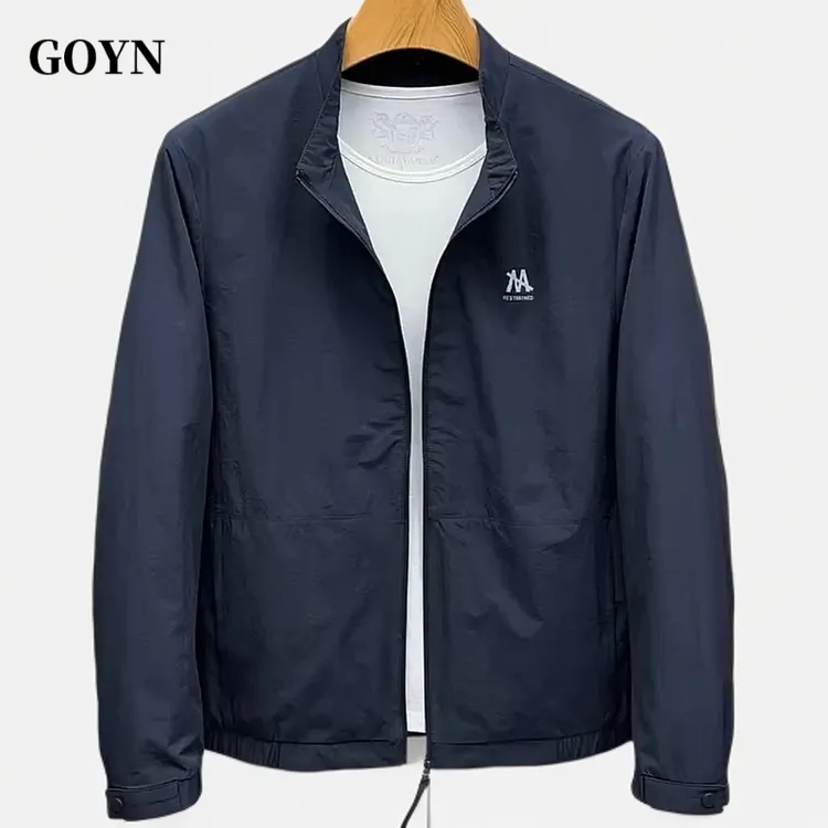GOYN春秋男款新款立领夹克外套商务休闲时尚百搭防风简约上衣男装