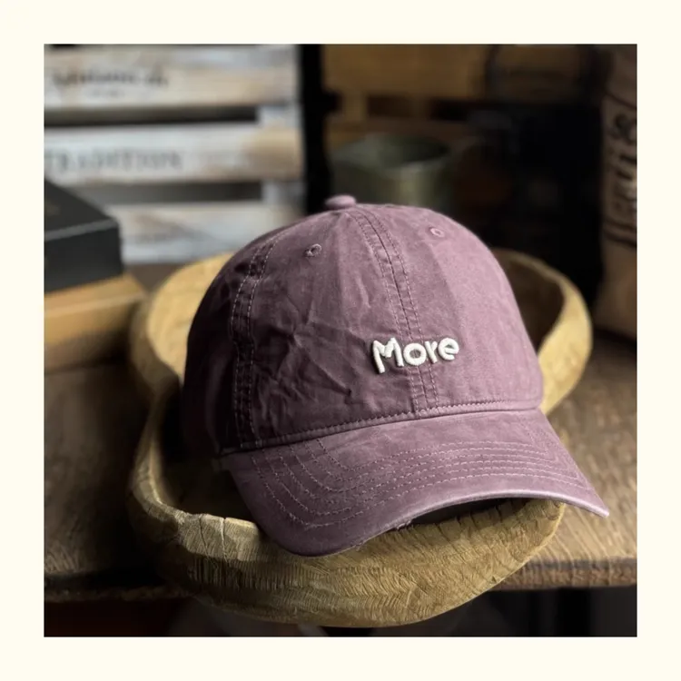 水洗棉美街More字母刺绣棒球帽男女软顶春夏鸭舌帽显脸小百搭街头