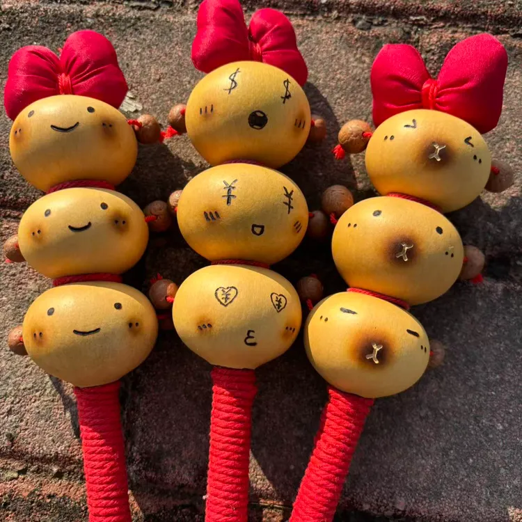 天然葫芦手工制作的糖葫芦拨浪鼓适合宝宝玩耍