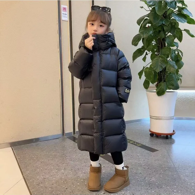 2025新款90白鸭绒儿童羽绒服女童中长款男童加厚小中大童保暖外套