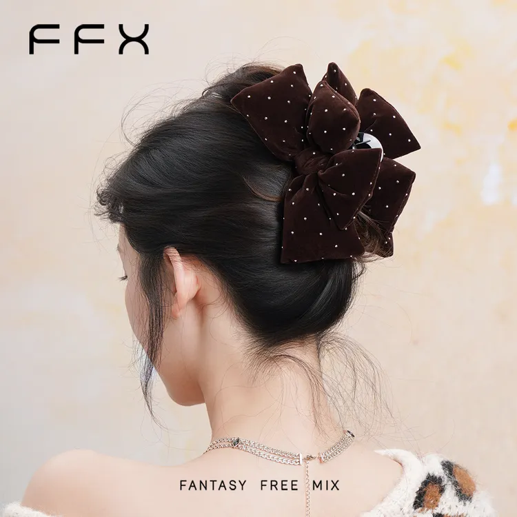 弗弗西FFX【繁星点点】立体填充棉蝴蝶结温柔氛围感抓夹