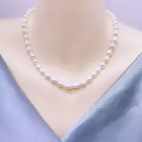 米型白色珍珠项链