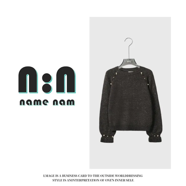 莫奈花园%100%蜜熊绒早春针织衫套头女5222