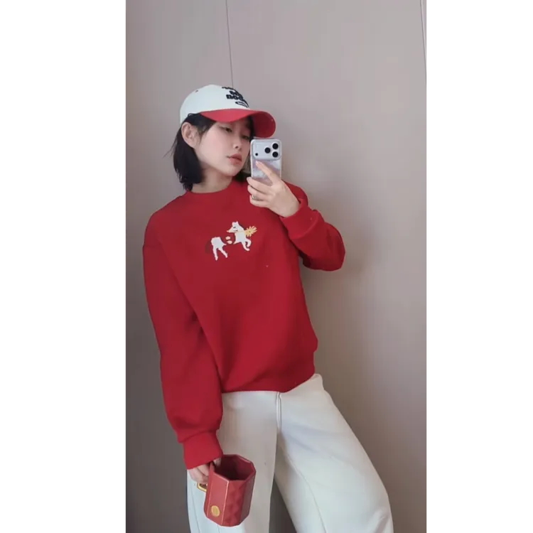 【MIXCITY亚楠家】星马衫◆新年红本命马年提花圆领卫衣9220