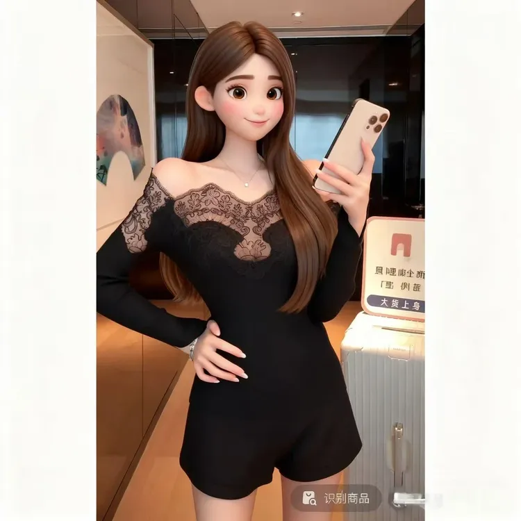 【蕾丝之王】秋冬季法式镂空蕾丝一字肩小众法式冬季蕾丝针织衫