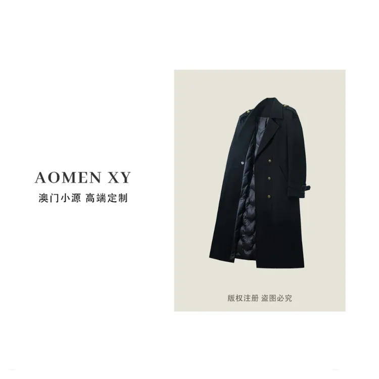 爆款黑色90白鸭绒羽绒服风衣外套女2025新款冬季长款加厚保暖大衣